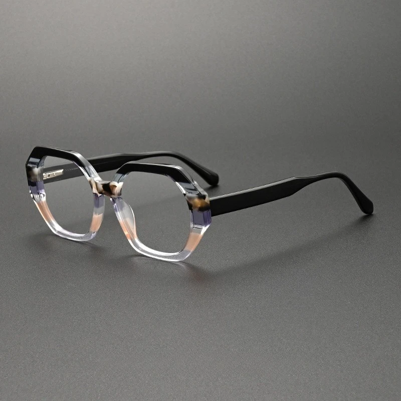 

New Top Quality Color Acetate Glasses Frame Men Optical Prescription Custom Eyeglass Women Myopia Read Anti-blue Light Eyewear