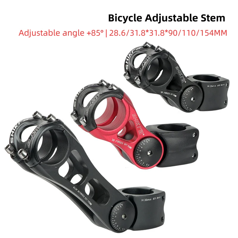 

Mtb Power Bicycle Handlebar Stem Road Mountain Bike Table 90/110/145mm Rod Adjustable Stem 31.8 25.4 Riser Negative