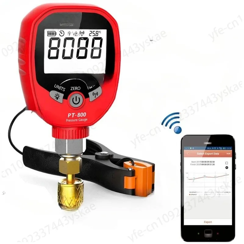 Elitech PT-800 Wireless Freon Pressure Gauge HVAC Digital A/C Pressure Test with Temperature Clamp