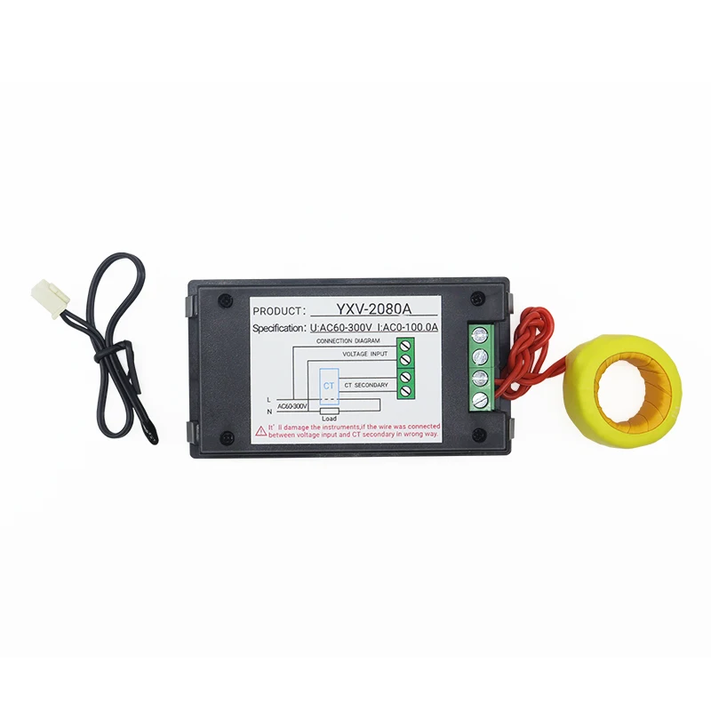 100A 200A AC Single-Phase Electric Power Energy Consumption Meter Temperature Monitoring AC60-300V Voltage Current - view 3