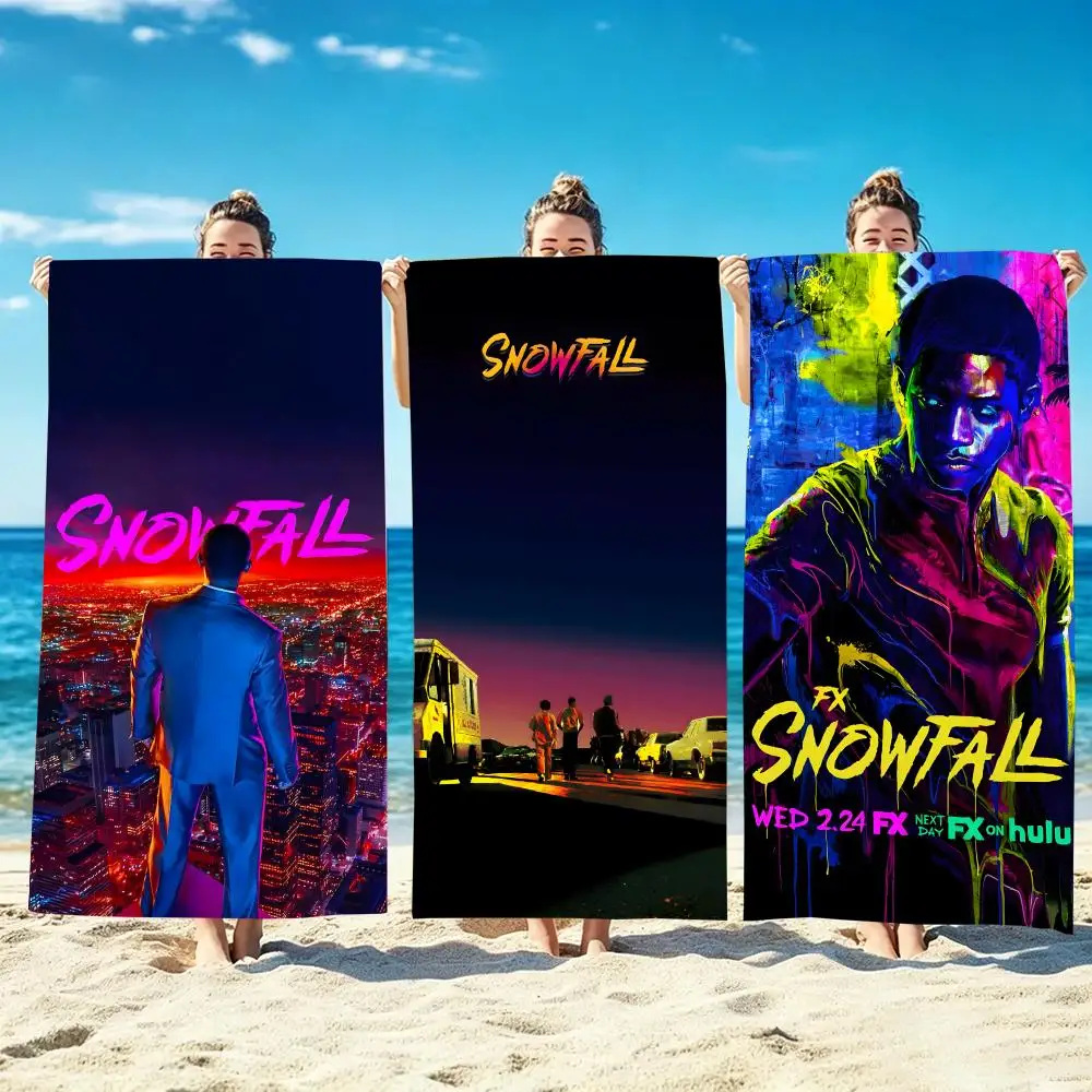 Snowfall TV Towel Microfiber beach towel, quick-dry, sand-free, ultra-fine fiber, super soft.