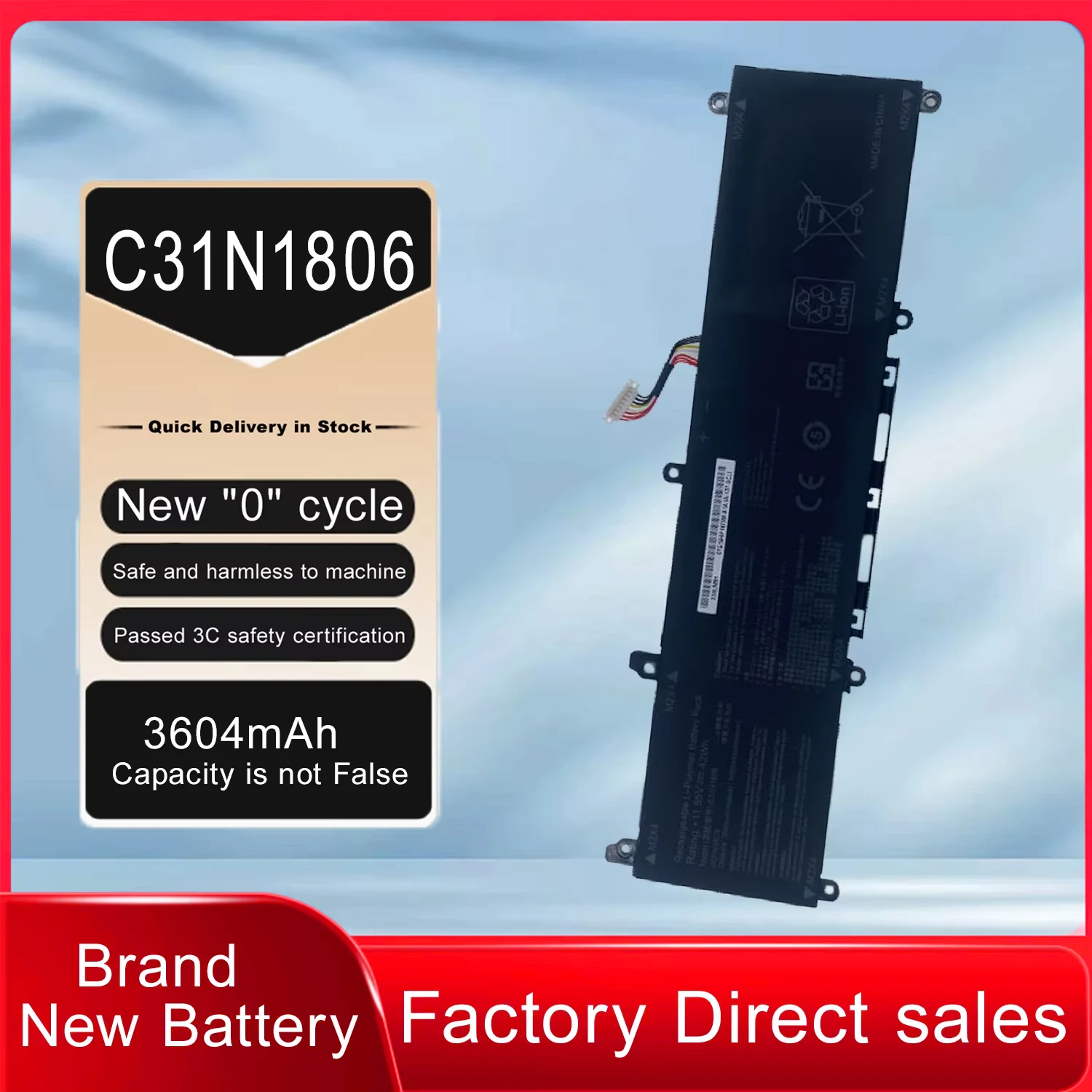 

Replacement Battery C31N1806 C31PIJ1 For ASUS VivoBook S13 X330UA X330UN X330FA X330FL S330UA S330FA S330FN V330FA V330FN R330UN