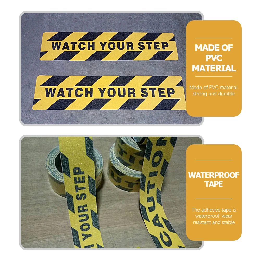 Indoor Toys Anti-slip Tape with Pattern Watch Your Step Walkway Stairs Steps Stickers 3pcs