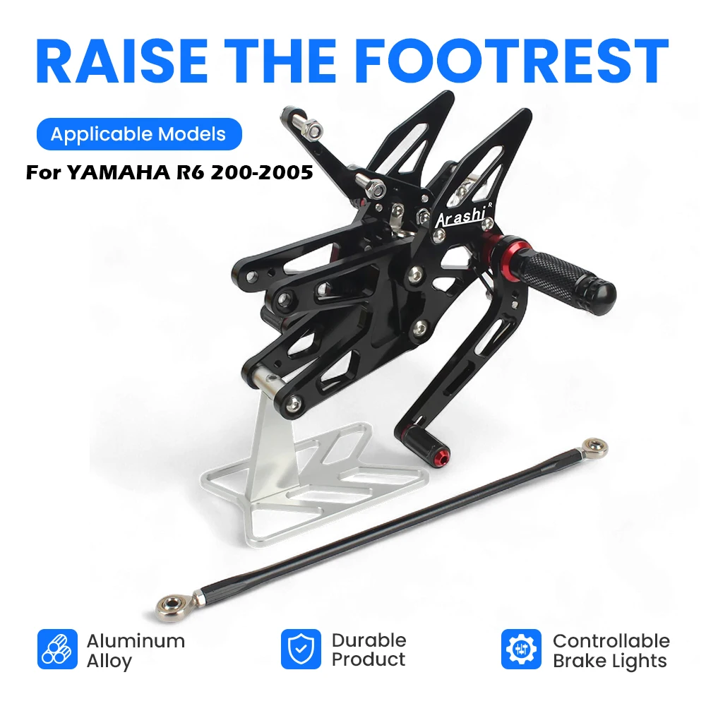 Motorcycle Accessories CNC Adjustable Rear Set Rearsets Footrest Foot Rest For YAMAHA R6 2003 2004 2005