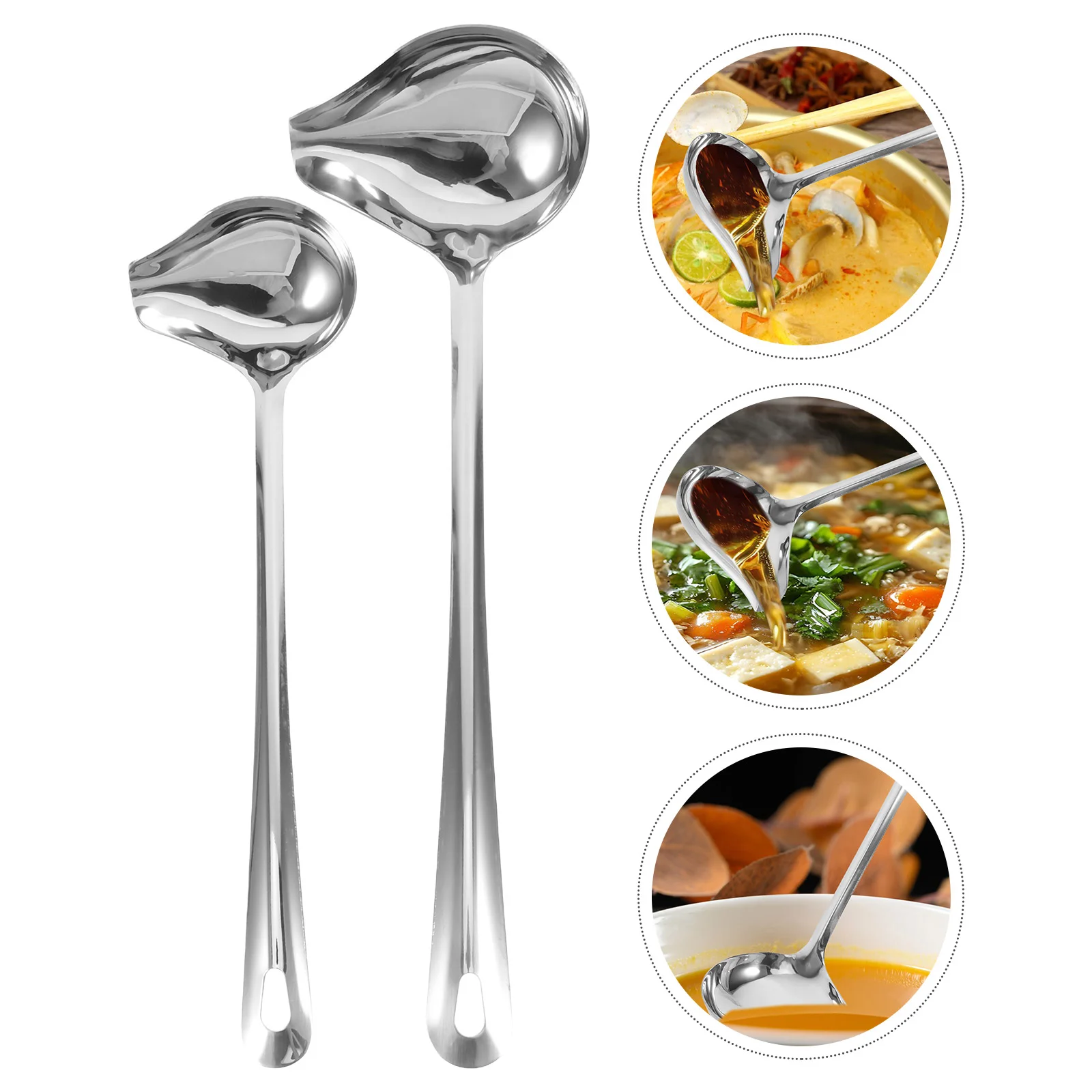 

2 Pcs Oil Spoon Saucier Drizzle Restaurant Sauce Spoons Kitchen Soup Ladle