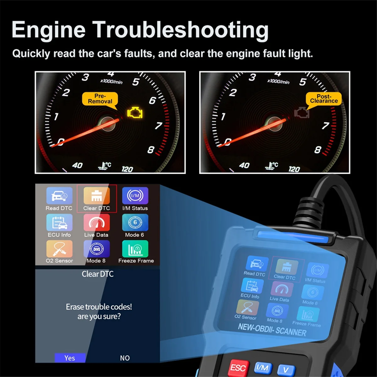 T200 OBD2 Scanner Vehicle Code Reader Scanner Diagnostic Tools Elm327 Read and Display Data for Universal Cars