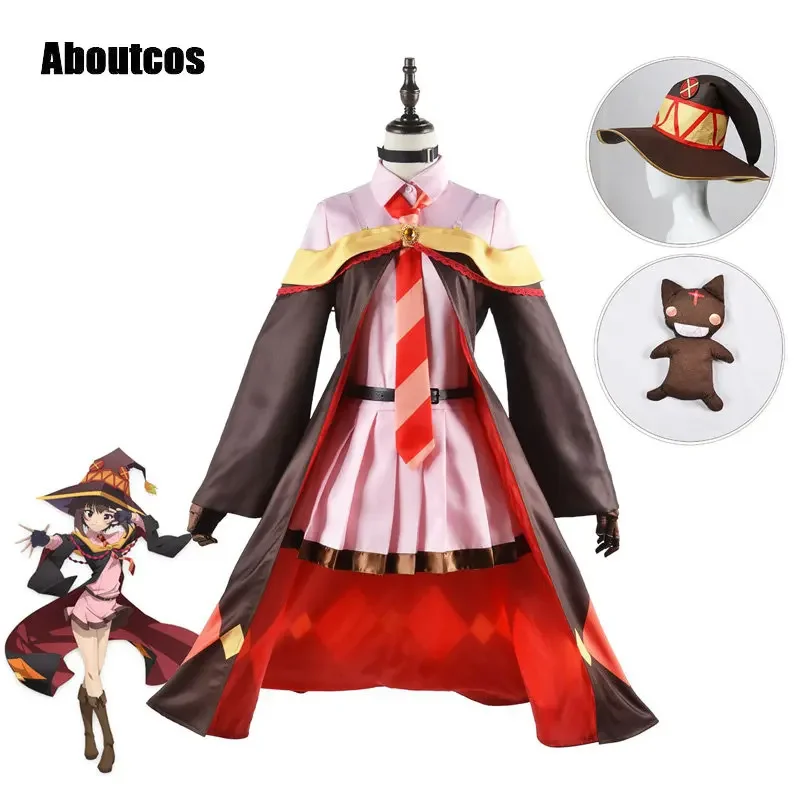 

Aboutcos on this Wonderful World Megumin Cloak Dress Uniform Outfit Halloween Anime Cosplay Costume