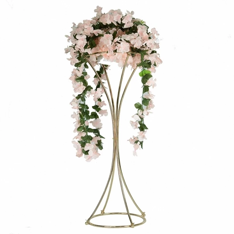 10PCS Vases Gold Flower Stand 82CM Metal Road Lead Wedding Centerpiece Flowers Rack For Event Party Home Decoration