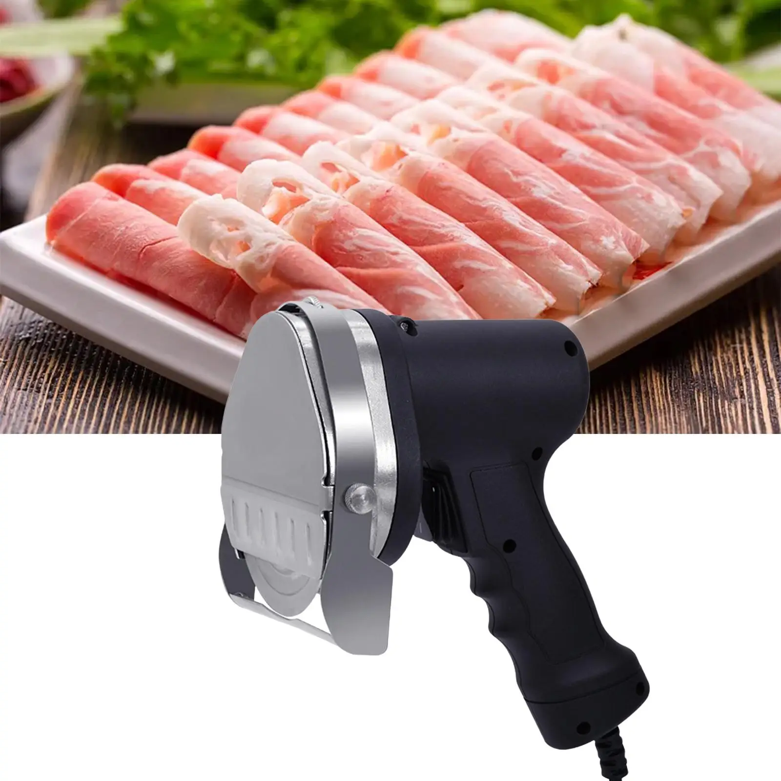 

Electric Kebab Knife Adjustable Thickness Round Blade 80W Toast Chicken Cutting Machine for snack Bar Shop Turkish BBQ