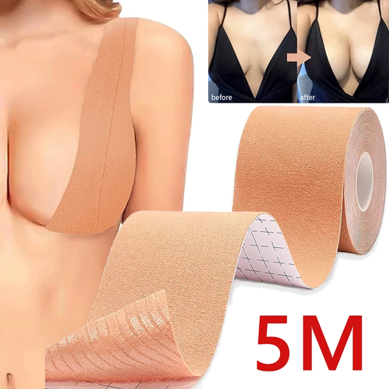 

5M Boob Tape Bras For Women Adhesive Invisible Bra Nipple Pasties Covers Breast Lift Tape Push Up Bralette Strapless Pad Sticky