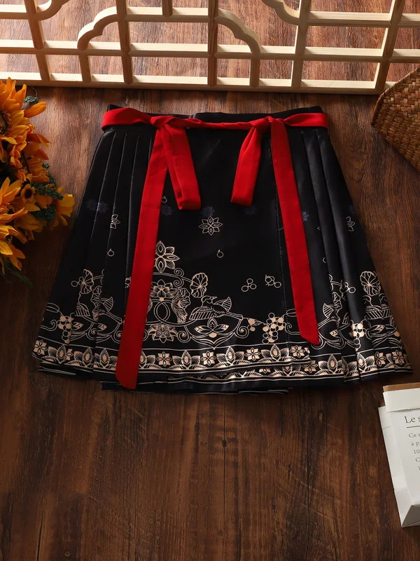 

Художественная юбка с принтом в национальном стиле, с низкой талией, А-силуэт, для повседневной носки, из других материалов