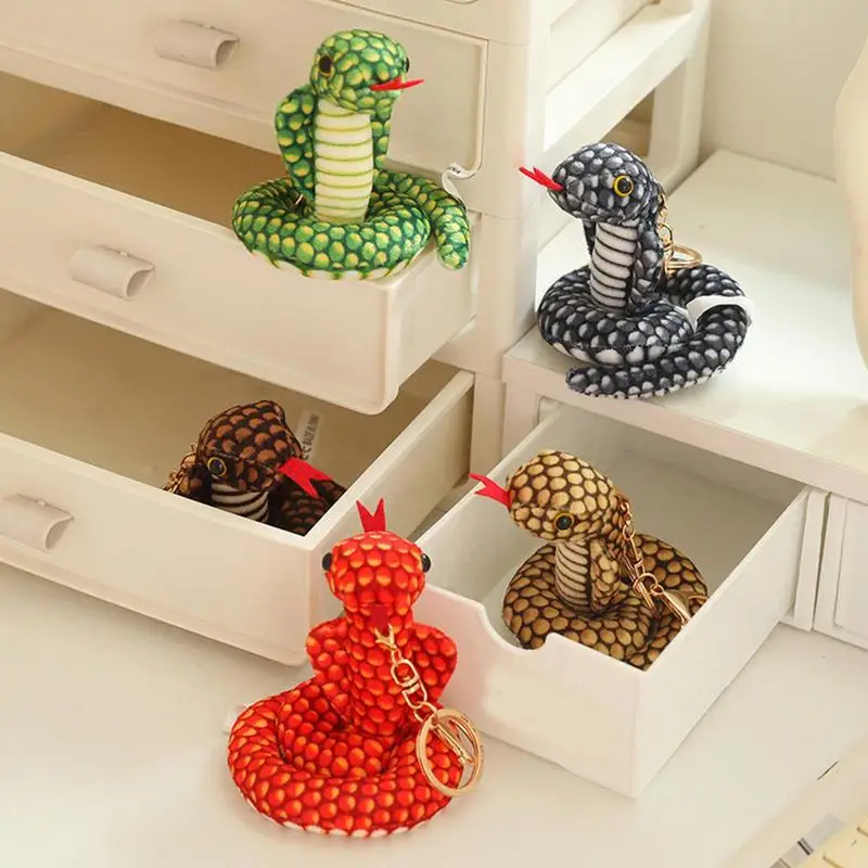 Snake Bag Charm Toy Snake Pendant Small Snake Animals Keychain Pendant Soft Plushie Animal Pendant For Backpack