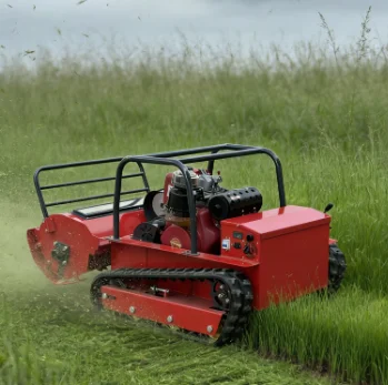 Big Power Engine Small Robot Grass Cutter Cutting Width 80cm 100cm 120cm Remote Control Crawler Lawn Mower Flail Mower