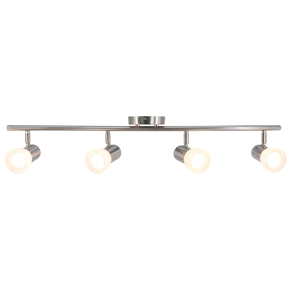 Commercial Kitchen Bar Adjustable 4 Head E26 Iron Glass Shade High Power Led Track Light 60W Museum Track Light for Gallery