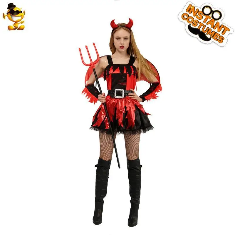 

Костюм Red Devil на Хэллоуин для женщин и взрослых, наряд Role-plang, версия Fem, тематическая одежда Devil, официальная одежда KTV