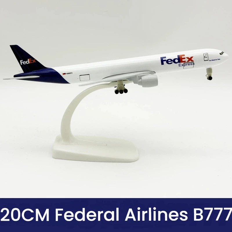 20cm 1:300 Scale B777 FedEx Cargo Aircraft Aircraft Die Casting Alloy Model Collection display