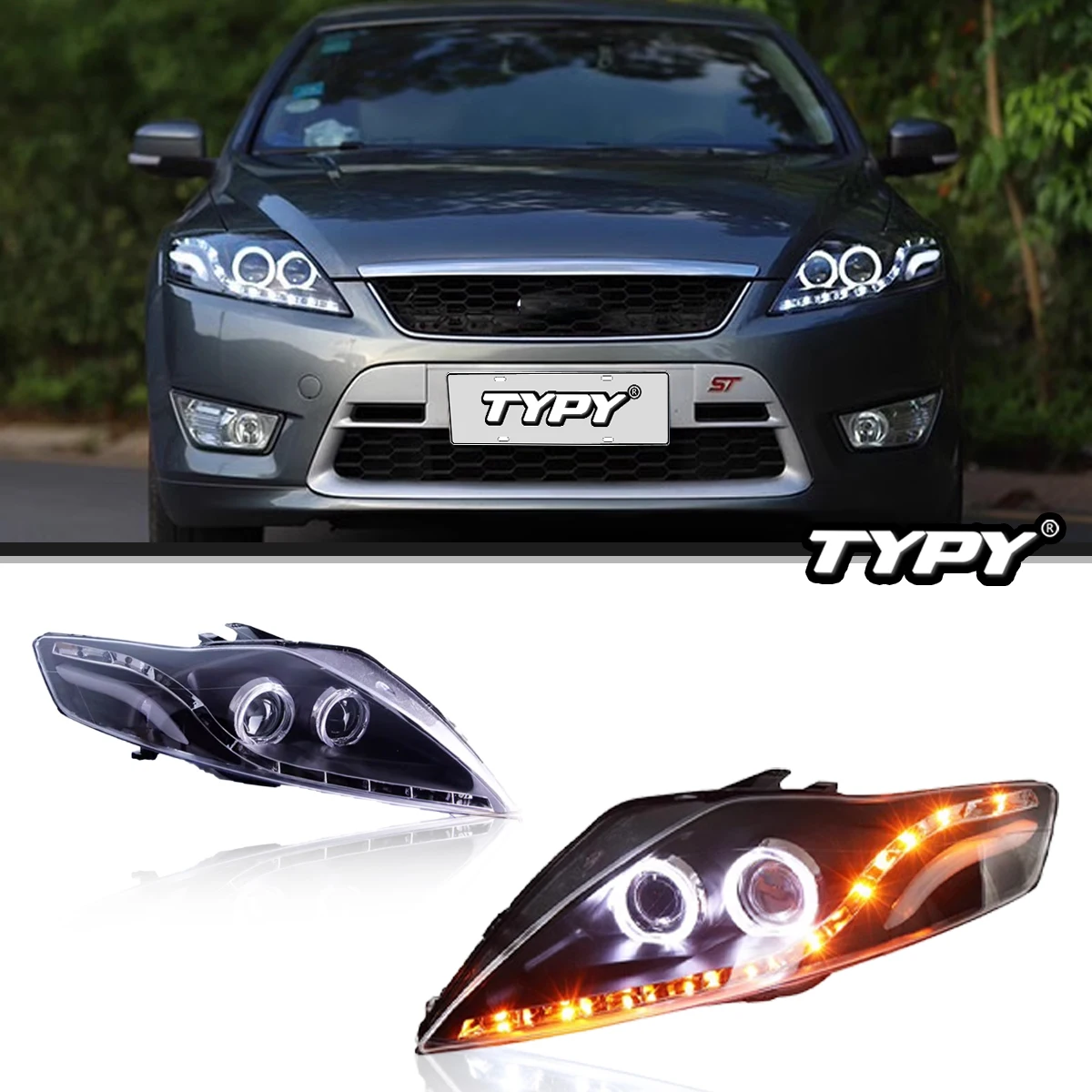 

TYPY Car Light For Ford Mondeo 2007-2013 Headlight LED Projetor head Lamp Daytime Running Light Automotive Accessories