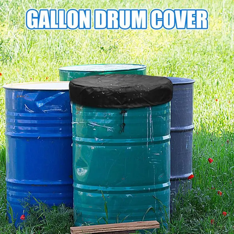 55 Gallon Drum Lid Cover Stretchable Adjustable Drum Lid Cover With Drawstring 25.59 Inch Diameter Water Storage Barrel Cover