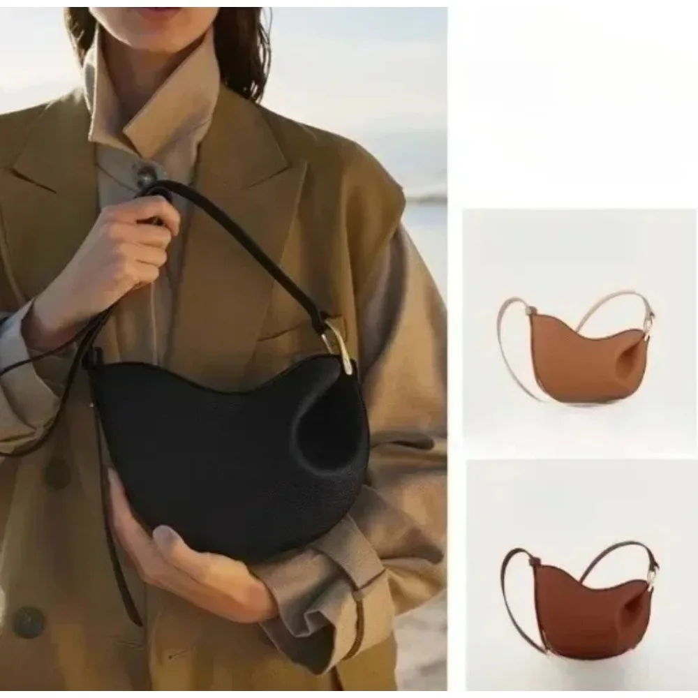

2025 popular French small brand pea bag women's new niche design underarm single shoulder leather bag