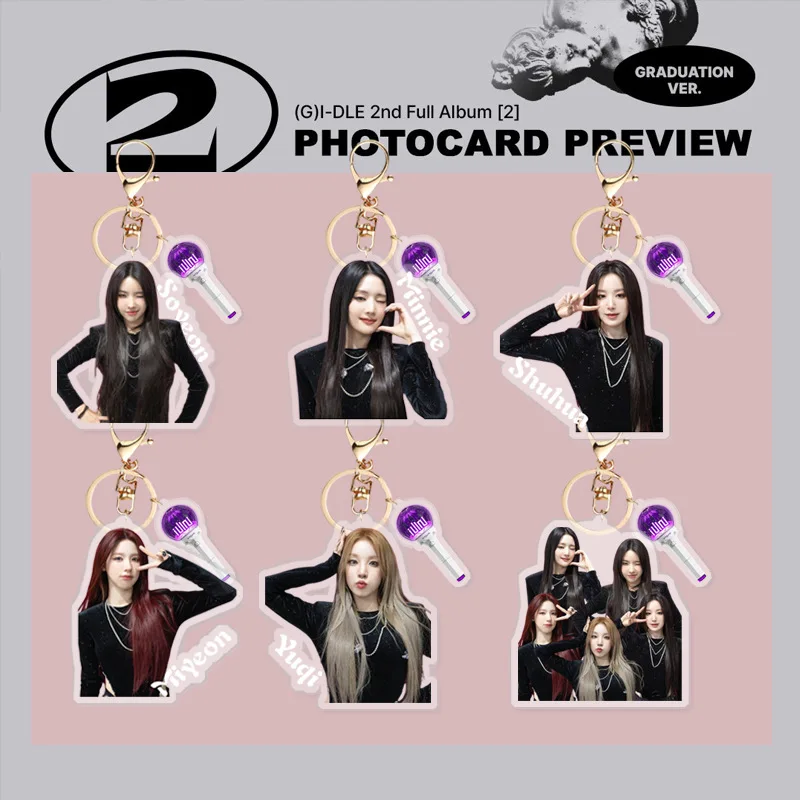 D (G) I-DLE New Album 2ND YUQI MINNIE Acrylic Keychain Pendant Week