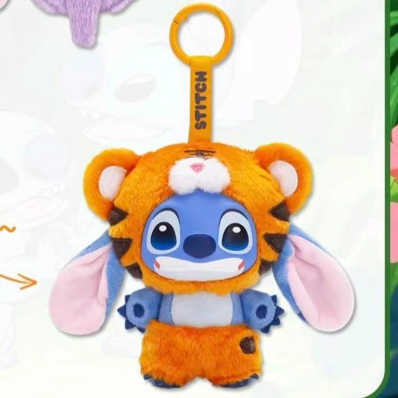 디즈니 장난감 스티치 야생 동물 시리즈 블라인드 박스 비닐 펜던트 장난감 귀여운 스티치 애니메이션 피규어 인형 미스터리 박스 할로윈 선물