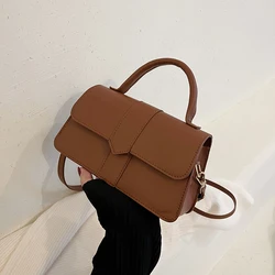 Solid PU Crossbody Bag 2023 New Women's Minimalist Soft Leather Magnetic Buckle Underarm Bag Classic Casual Versatile Handbag