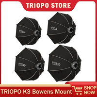 TRIOPO K3 Quick Release Foldable Octagon Softbox Bowens Mount for Sokani X100 X60 Aputure 300C Godox COLBOR LED Video Light