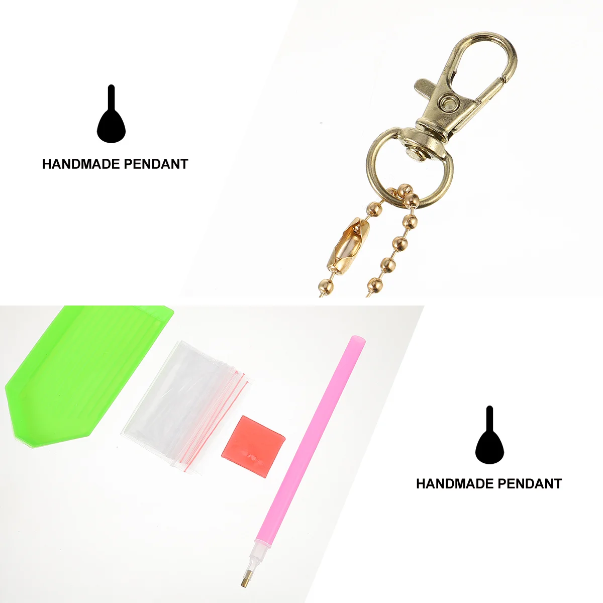 

1Set Diamond Keychain DIY Kit Shiny Rhinestone Accessories Creative Pendant for Key Phone Bag Handmade Rhinestone Decoration