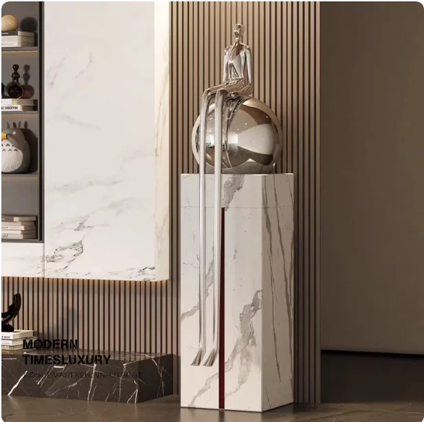 Yjq hotel lobby floor-to-ceiling stainless steel decoration, model room entrance sales office, soft decoration