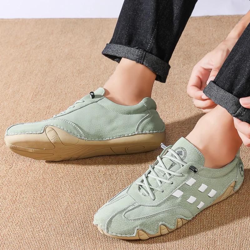 

Quality Handmade Stitched Men's Casual Shoes Brand Soft Soled Comfort Travel Outdoor Shoes Fashionable Sports Mens Driving Shoes