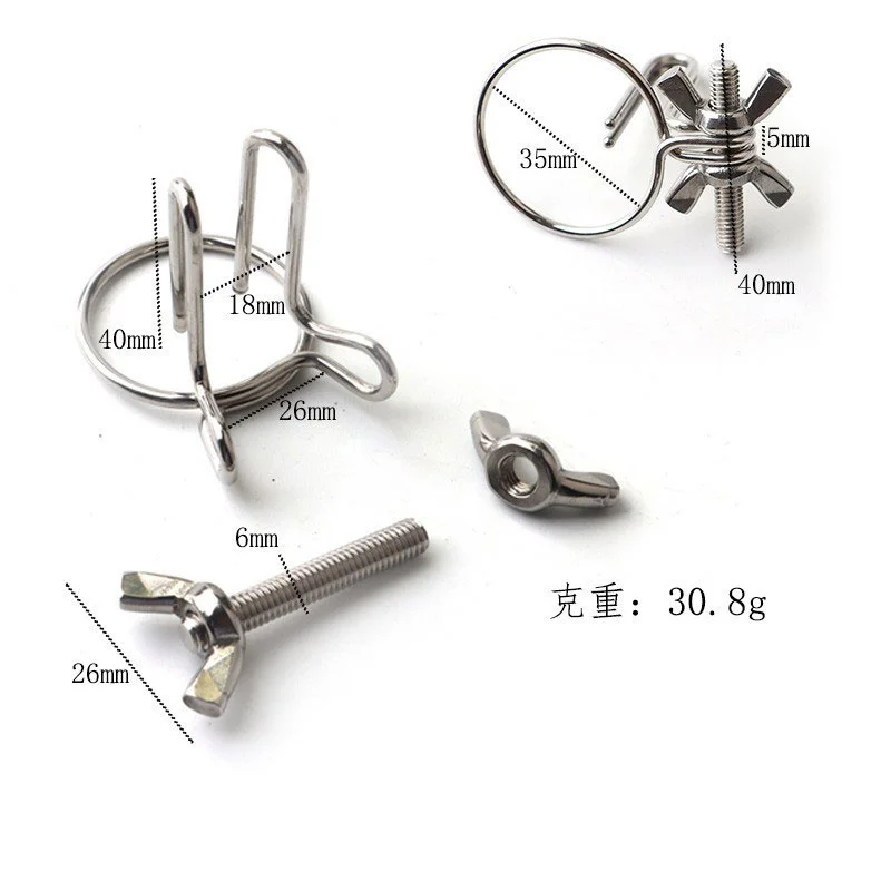 Male Horse Eye Urethra Expander with Elastic Clamp Urethral Locking Ring Glans Rod Penis Plug Urethral Dilators