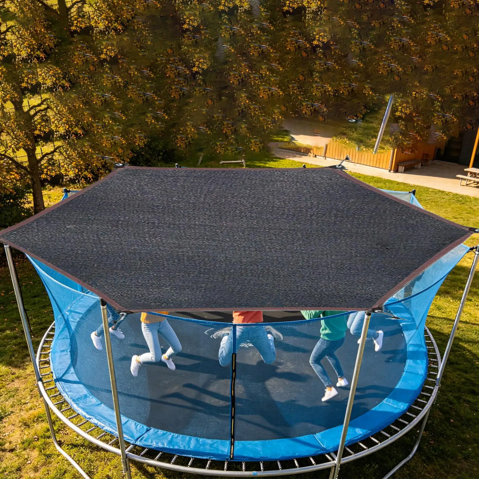 Trampoline Shade Dust-Proof Rain-Block Trampoline Sun Protection Shade Black Shade netting Trampoline accessories