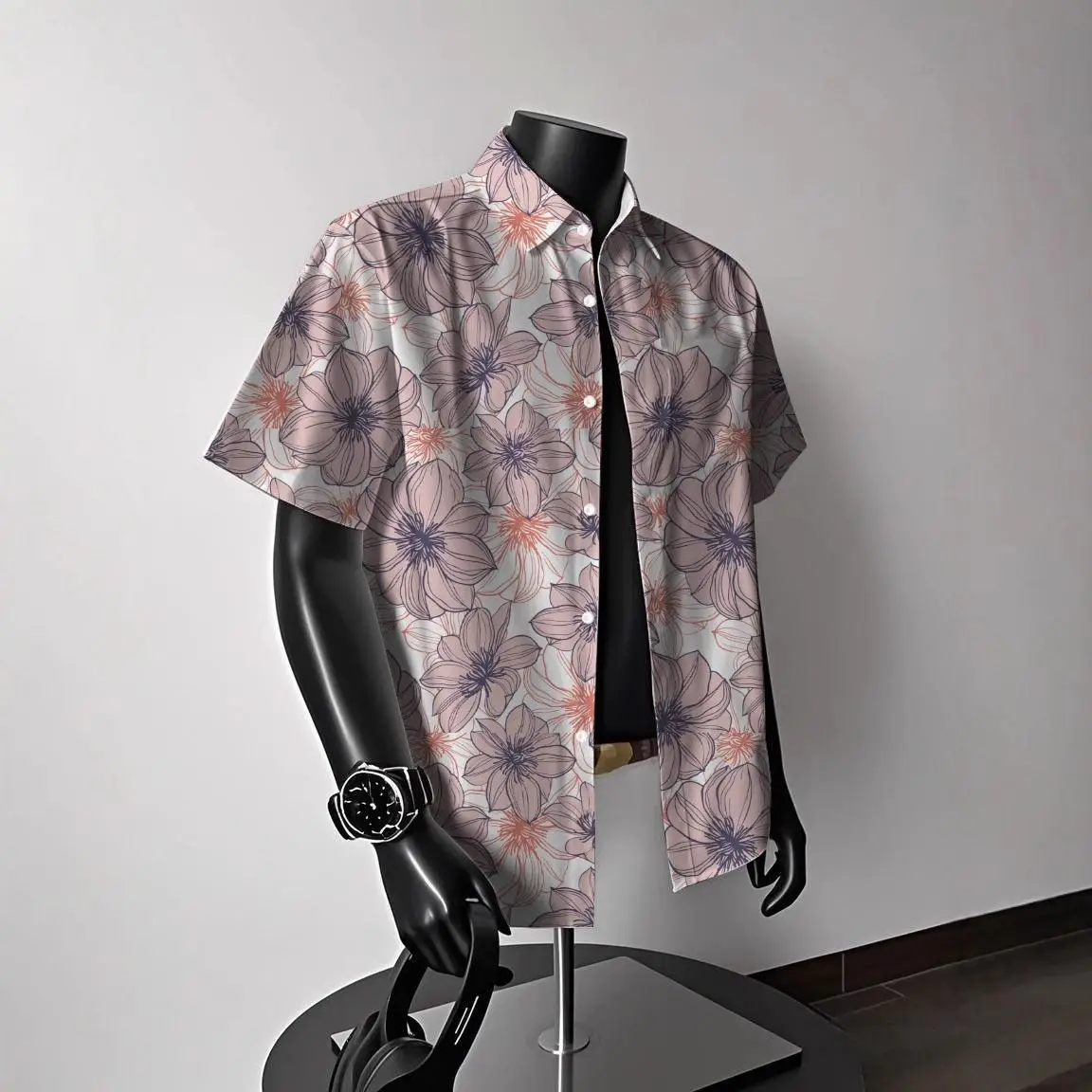 

Легкая летняя мужская одежда из полиэстера с цветочным принтом в гавайском стиле, повседневная, для пляжа