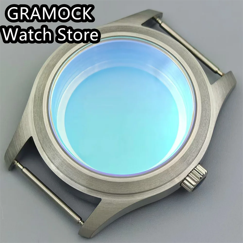 GRAMOCK 39mm Pilot Watch Case Blue Green AR Sapphire Glass Fit NH34 NH35 NH36 Miyota9015 ETA2824 PT5000 Movement Waterproof