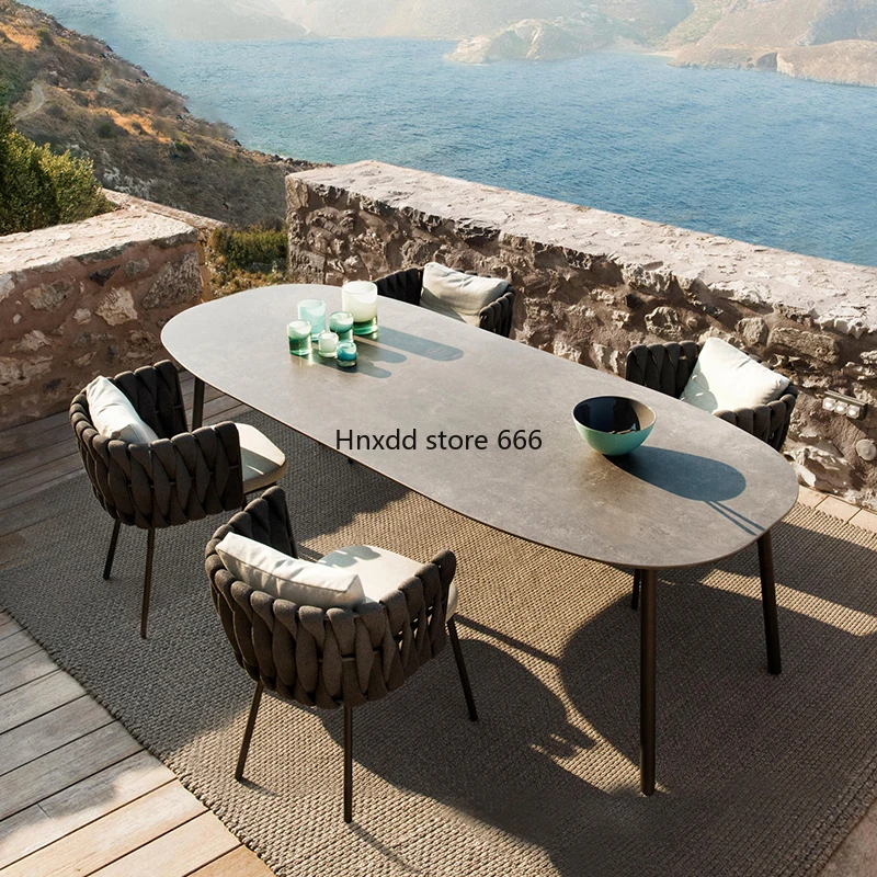 Nordic outdoor table and chair three-piece combination