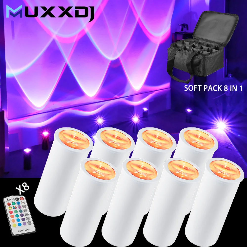 

MUXXDJ Новый товар Chroma Cannons Ape Cans RGBAW UV 6in1 Светодиодные аккумуляторные светильники для свадьбы, DJ, вечеринки, мероприятия, эффекты освещения