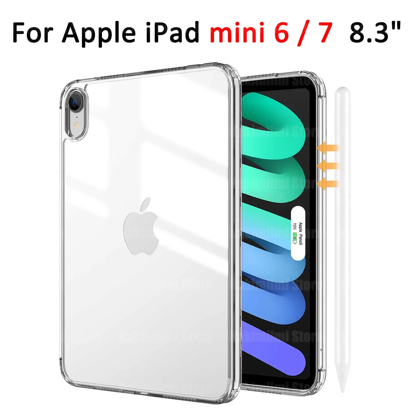 Transparent shell for iPad mini 7/(A17 pro) 2024 Anti-impact TPU Anti-fall case protection cover for iPad mini 6 2021 (8.3 inch)