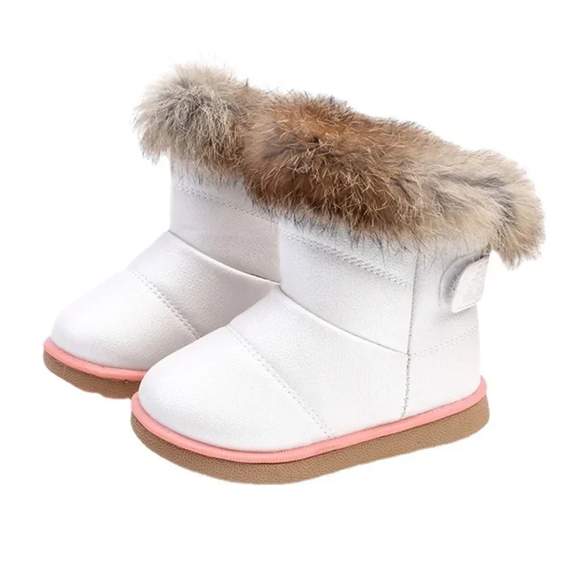 New Girls Children Princess Shoes Pure Color Anti-slip Shoes Soft Sole High Top Boots Kids Casual Waterproof Thick Bottom Boots