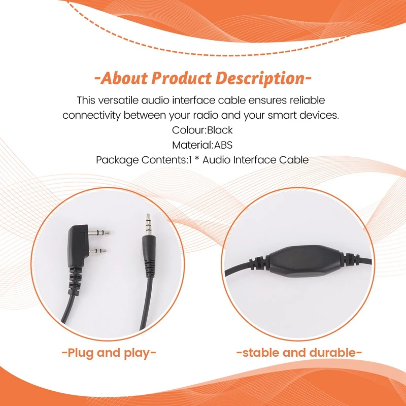 Cable de interfaz de Audio APRS-K1, accesorio para Baofeng/Kenwood/Wouxun/TYT Quansheng Android(Aprsdroid), IOS (Aprspro)