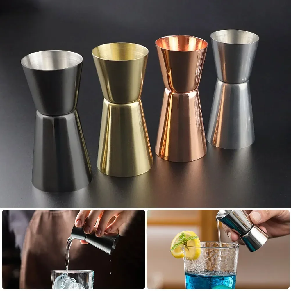 15/30ml 25/50ml Stainless Steel Cocktail Shaker Measure Cup Dual Shot Drink Spirit Measure Jigger Kitchen Gadgets