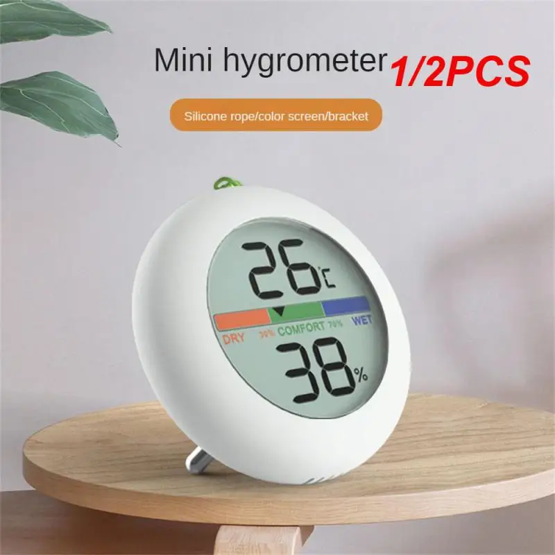 

Smart Home Temperature And Humidity Sensor With Color Screen Round Indoor Mini Electronic Thermometer Hygrometer Sensor