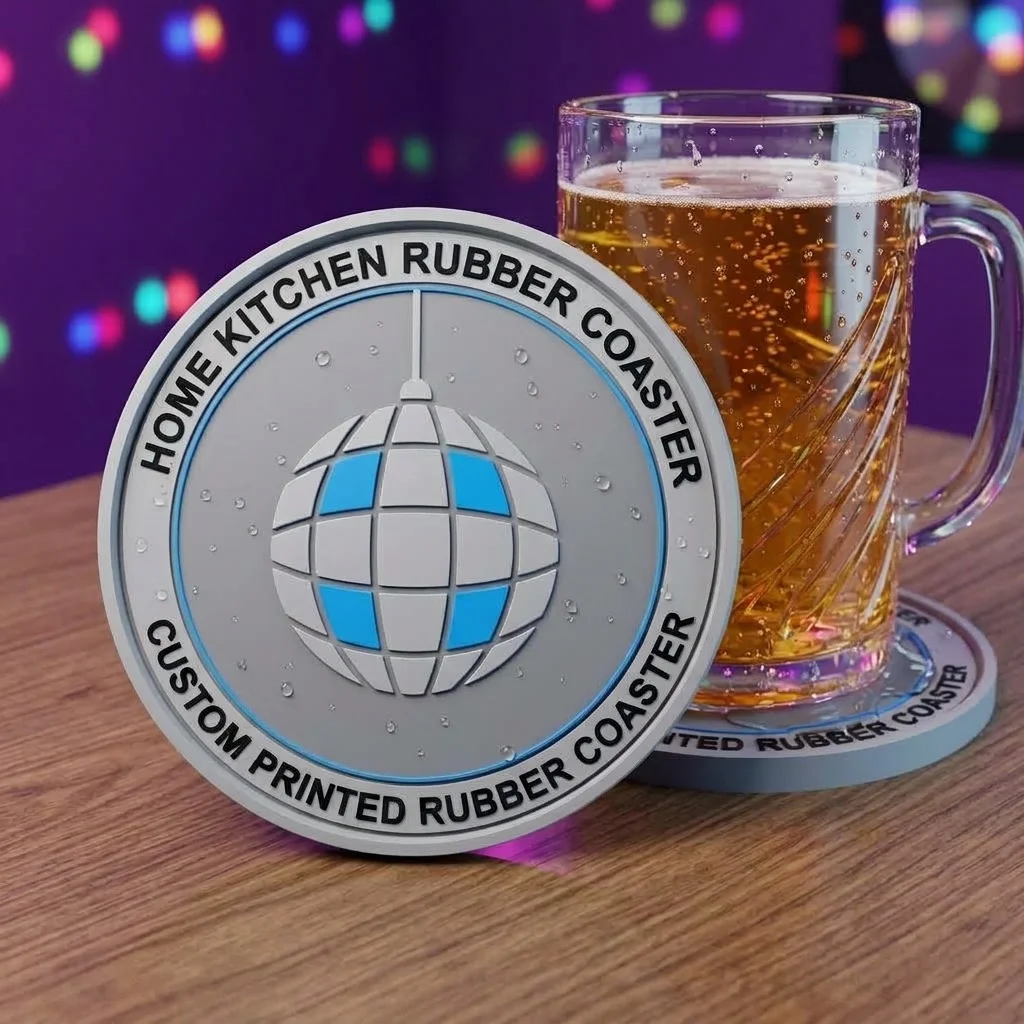 Personalized Custom Logo Silicone Rubber Coaster Waterproof PVC Cup Pad Heat Insulation Mat for Coffee Tea Drink