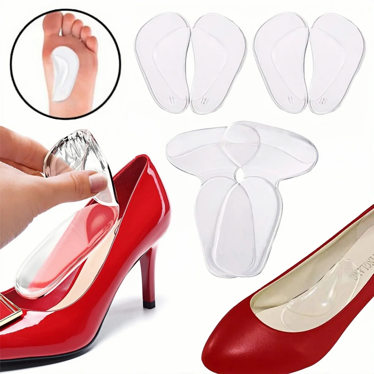 1-4 Pairs Silicone Heel Cushion Inserts, Heel Grips for Women High Heels Shoe Pads, Liners Protectors for Blister Prevention
