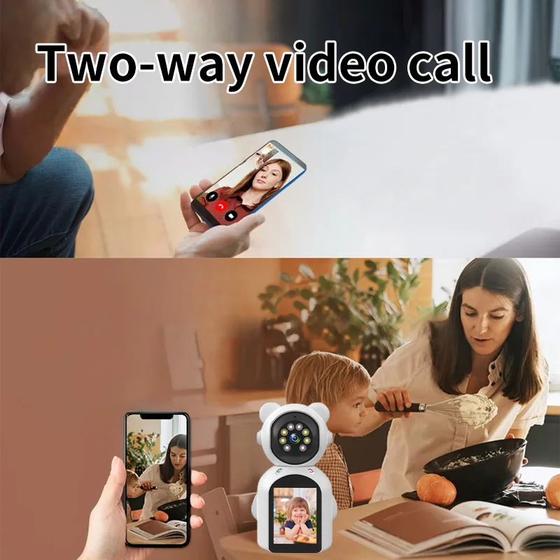 3MP 1296P Yoosee APP 2.8inch IPS Screen  AI Voice Intercom Video Phone Call PTZ IP Dome Camera Full Color CCTV Baby Monitor