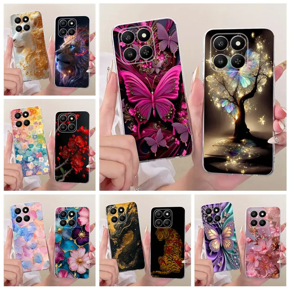 For Honor 400 Smart 5G Case Luxury Butterfly Tree Painted Cover Soft Slim Phone Case For Honor X7d HonorX7d Honor400 Smart Shell