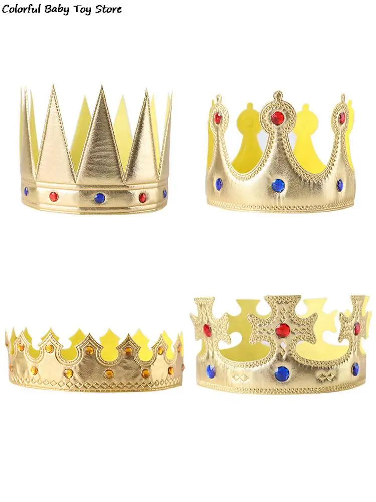 Sombreros de corona de cumpleaños para niña, sombrero de Reina, sombreros de fiesta para niños y adultos, decoraciones de fiesta, suministros de corona