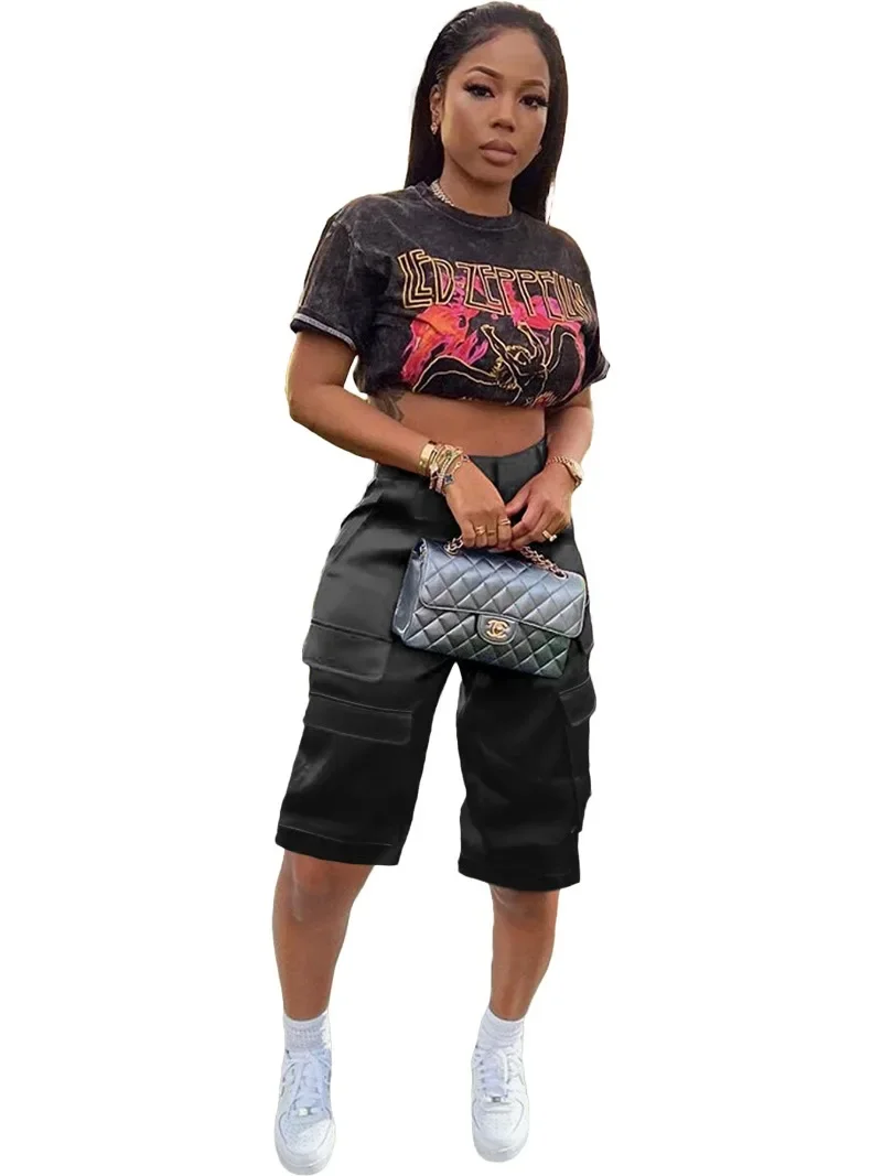 Women High Waisted  Cargo Pants Wide Leg Casual Pants Multi Pockets Loose Trousers Going Out Street Club Party Y2K Pants