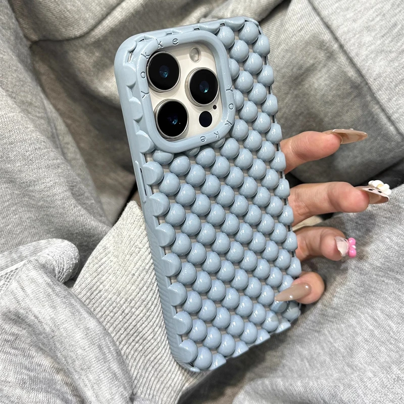 Candy Color Small Balls Pellets Heat Dissipation Phone Case For iPhone 13  14 15 16 Pro Max 17 Air Soft TPU Hollow Out Back Cover - AliExpress  202192403