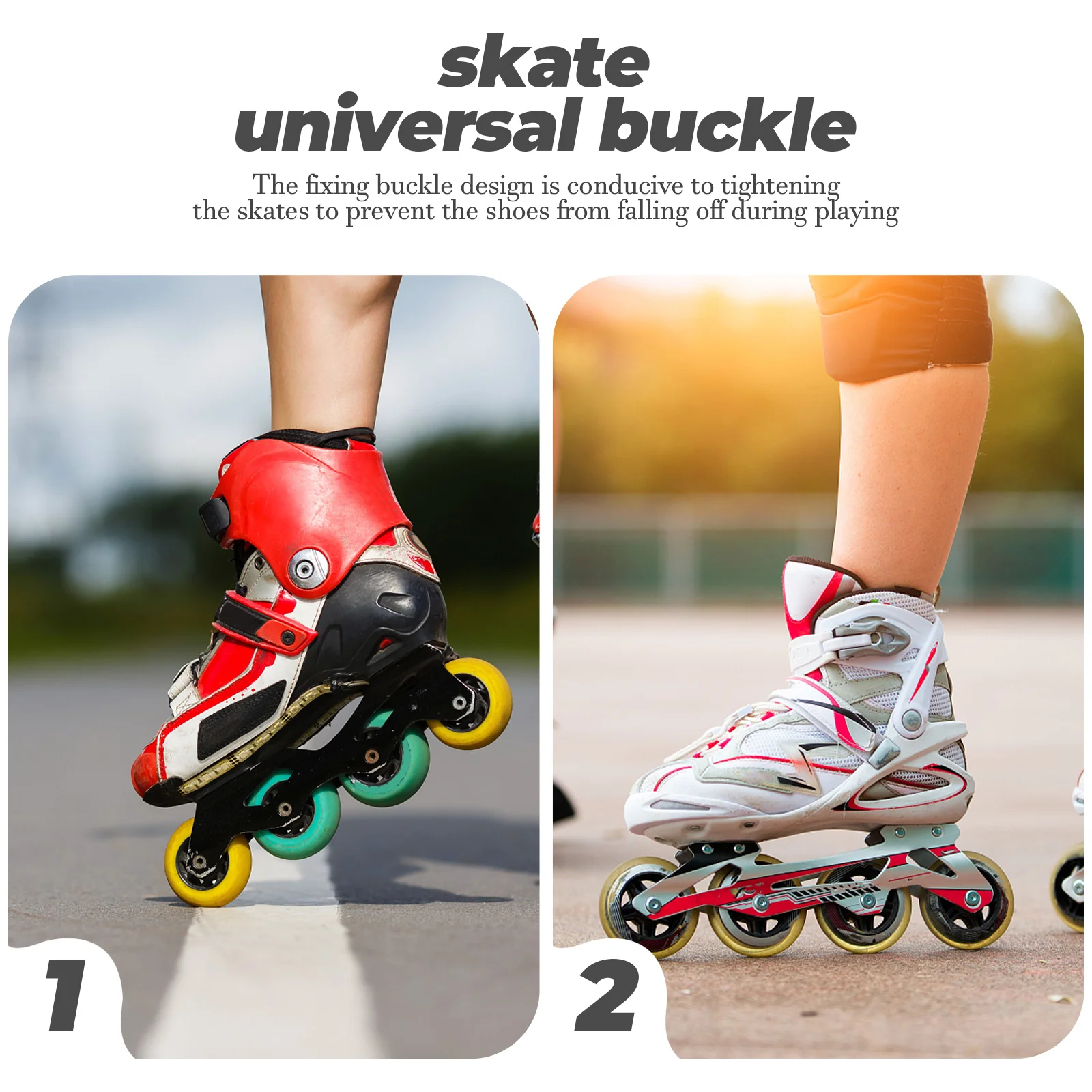 2 Pcs Roller Skate Buckle Skating Professional Skateboard Accessories Supplies Shoes for Kids Ice Skates Ski Replaceable