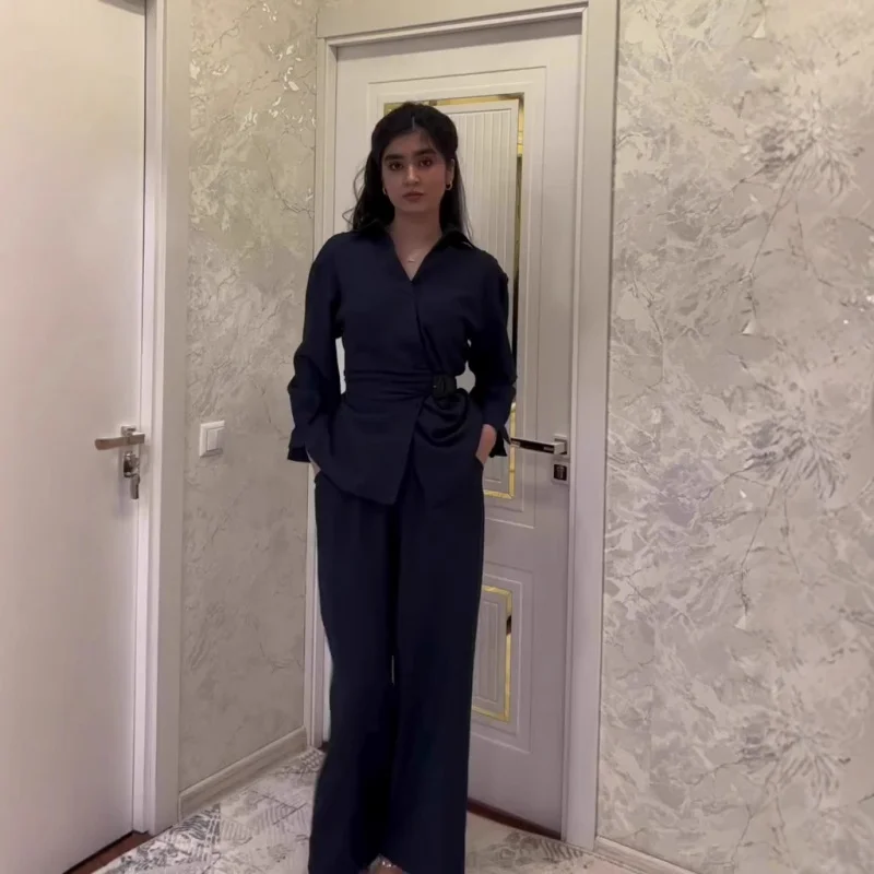 

2025New Autumn Casual Simple Fashion Long Sleeve Long Dress Set